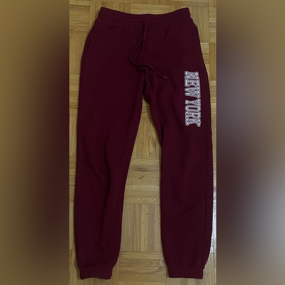 Maroon Baggy Sweatpants - Picture 1 of 3
